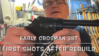 Early production Crosman 38t 6” 22 caliber co2 revolver. First shots after resurrection!