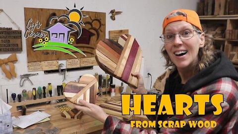 Hearts made from Scrap Wood