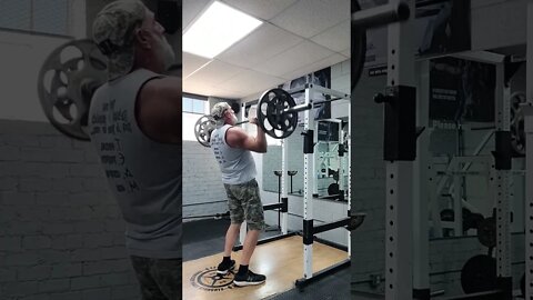 185lbs Military 🪖 press x 9 reps, Crazy 🤪 old man.