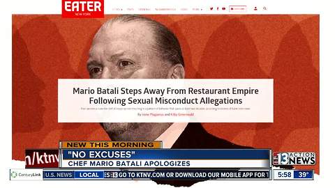 Chef Mario Batali apologizing for conduct