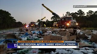 3 vehicle crash closes I-95 SB at Sebastian exit