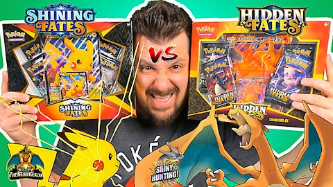 Shining Fates vs Hidden Fates | Pikachu vs Charizard | Shiny Hunting | Pokemon Cards Opening