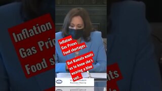 Kamala wants us to know she's wearing a blue suit...