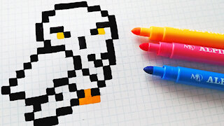 how to Draw Kawaii Owl - Hello Pixel Art by Garbi KW 2