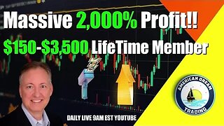 Massive 2,000% Stock Market Profit $150 To $3,500 Lifetime Member Success Story