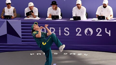 Aus Breakdancer at 2024 Olympics with backing music