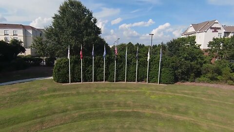 Aerial Views of Florence, SC Civic Center and Veterans Memorial - Drone Footage