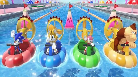 Sonic, Tails, Amy Rose & Donkey Kon in Mario Party Superstars