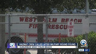 HAZMAT crew called after military round found