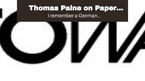 Thomas Paine on Paper Money