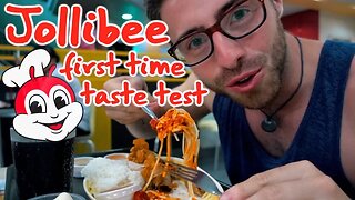 JOLLIBEE FIRST TIME TASTE TEST IN MANILA || TRAVEL PHILIPPINES