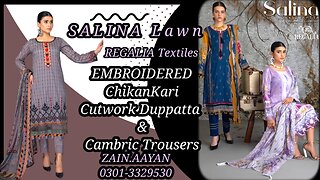 SLINA Lawn EMBROIDERED ChikanKari Cutwork Dupatta || zain.aayan collection ||