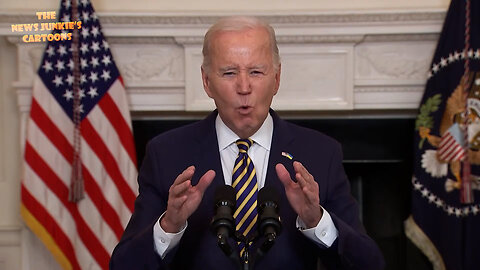 Pro-Ukraine Biden: "Important priorities.. urgent funding for Ukraine.. I'm wearing my Ukraine tie, my Ukraine pin.. I pulled together a coalition of over 50 nations.. on the phone.. Trump 1st, Putin 2nd, America 3rd."
