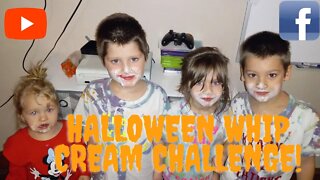 Halloween Whip Cream Challenge! | Krazy Kidz Creations