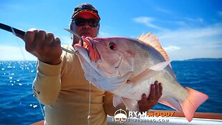 Catching big red fish on Wonky Holes - inside the Great Barrier Reef Australia
