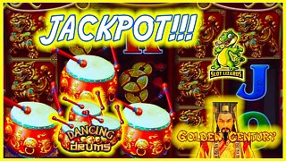 DOUBLE HUGE WIN JACKPOT!!! Dancing Drums VS Dragon Link Golden Century Slot LIVESTREAM HIGHLIGHT!