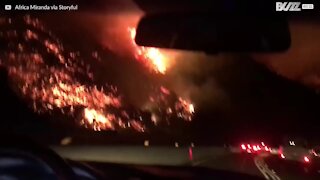 Imponerende bilder viser en av fire branner som har rammet California