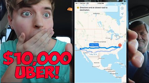 2,256 Miles In One Uber Ride (World Record) | Mr Beast |