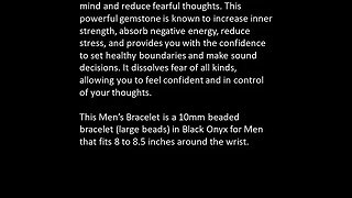 GROUNDING AND PROTECTION MENS BRACELET - 10MM ONYX FOR MEN