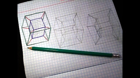 How to draw a four-dimensional cube the tesseract