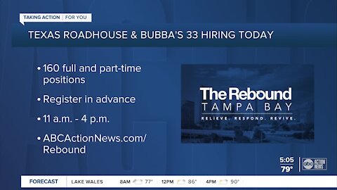 Texas Roadhouse, Bubba’s 33 host hiring event to fill jobs in Tampa and St. Pete
