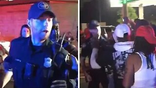 Officer Arrives To Investigate But The Crowd Doesn't Want Any White Cops Involved!