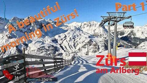 [4K] Skiing Zürs am Arlberg, What a beautiful day! Traversing the resort P1, Austria, GoPro HERO11