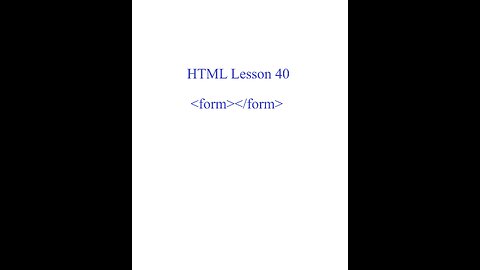 HTML Lesson 40
