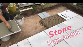 Stone patio install start to finish