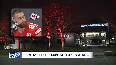 Cleveland Heights is going red for Chief's tight end Travis Kelce as red bulbs will be handed out to show of the team's color