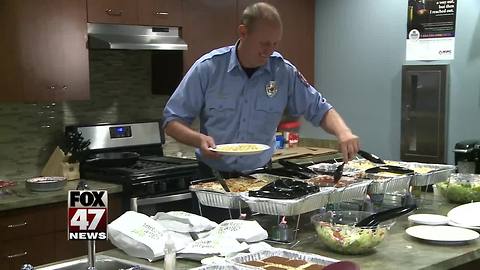 Local fire department enjoys Olive Garden "thank you" lunch delivery