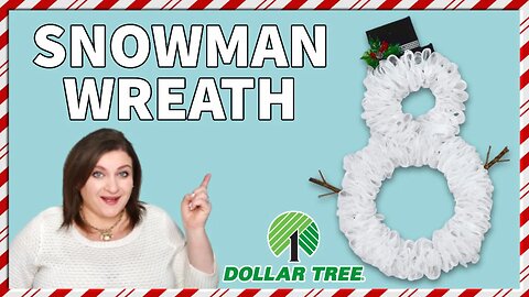 DOLLAR TREE DECO MESH SNOWMAN WREATH | EASY DECO MESH WREATH TUTORIAL | WINTER CHRISTMAS WREATH DIY