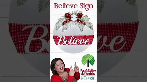 Dollar Tree Christmas Believe Round Sign DIY Tutorial 🎄