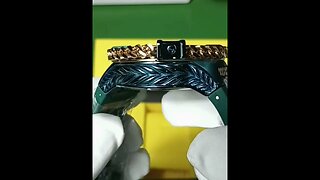 gold bolt hercules green quartz swiss watch with silicone strap