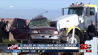 13 killed in crash near Mexico border, truck hits SUV filled with 25 people