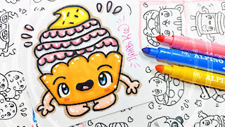 how to Draw Kawaii Cupcake - handmade drawings by Garbi KW