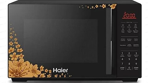 Haier 22L Convection Microwave HIL22ECCFSD, Black, Floral Pattern Amazon in Home & Kitchen