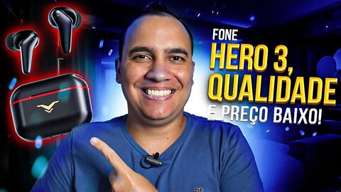 Fone Hero 3, QUALIDADE e ÓTIMO CUSTO BENEFÍCIO - Unboxing e detalhes