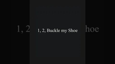 1, 2, Buckle My Shoeeee