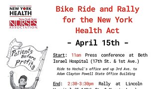 #NYHealthAct 2023 Bike Ride & Rally outside Gov Hochul Office 4/15/23 hosted by NYC DSA