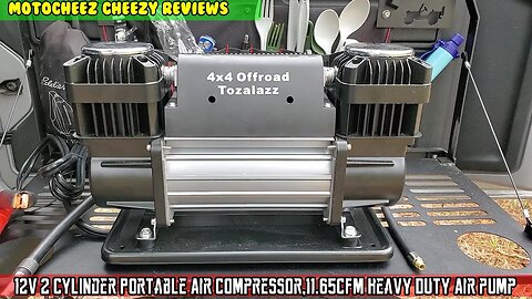 12v 2 cylinder Portable Air Compressor,11.65CFM Heavy Duty Air Pump Truck Car 4x4 RV Tires Tozalazz