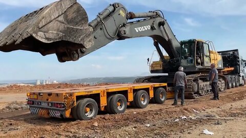 Loading & Transporting The Volvo EC700C Excavator In The New Working Area-Fasoulas Heavy Transports