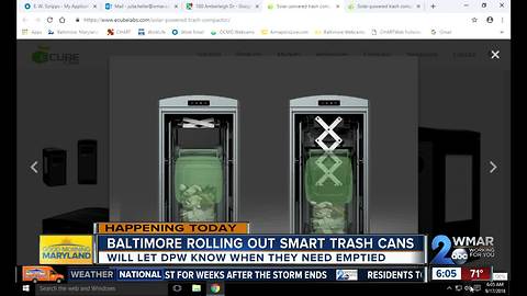 High tech 'smart trash cans' coming to Baltimore