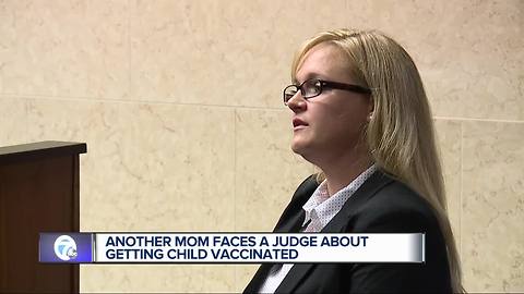 A second metro Detroit mom in court over not vaccinating her child