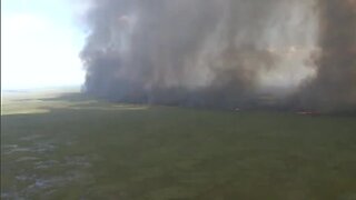 Massive brush fire in Everglades