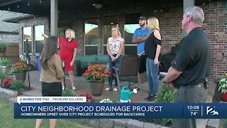 Homeowners upset over city project scheduled for backyard