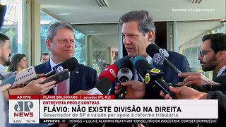 Flávio Bolsonaro minimiza vaias a Tarcísio de Freitas em reunião do PL I PRÓS E CONTRAS