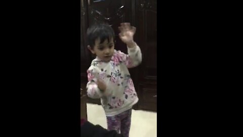 Little baby girl dancing to Mr Bean song