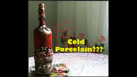 Art in bottle with cold porcelain.