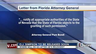 UPDATE: Florida Attorney General objects to O.J. Simpson's release to state